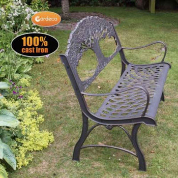 Gardeco Cast Iron Tree Design Garden Bench